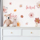 Floral Wall Stickers, Be Kind Love Quote Nursery Decor, Watercolour Flower Wall Decals, Girls Kids Room Baby Peel and Stick Wall Art