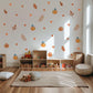 Pumpkin Wall Stickers, Autumn Nursery Decor, Fall Leaves Heart Wall Decals, Kids Room Halloween Boho Neutral Peel and Stick Wall Art