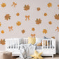 Autumn Leaf Wall Stickers, Fall Leaf Bow Nursery Decor, Maple Leaves Wall Decals, Kids Room Boho Neutral Seasonal Peel and Stick Art