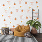 Pumpkin Wall Stickers, Autumn Coquette Nursery Decor, Bow Tulip Pumpkin Wall Decals, Girls Kids Room Baby Seasonal Peel and Stick Art