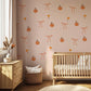 Pumpkin Wall Stickers, Autumn Coquette Nursery Decor, Bow Tulip Pumpkin Wall Decals, Girls Kids Room Baby Seasonal Peel and Stick Art