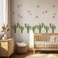 Cactus Wall Stickers, Pink Flower Cactus Nursery Decor, Boho Floral Wall Decals, Girls Kids Room Baby Desert Peel and Stick Wall Art