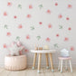 Pink Flower Wall Stickers, Watercolour Floral Nursery Decor, Blossom Leaf Wall Decals, Girls Kids Room Baby Peel and Stick Wall Art