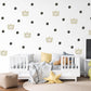 Crown Wall Stickers, Gold Crown Polka Dot Nursery Decor, Prince Princess Wall Decals, Kids Room Baby Neutral Peel and Stick Wall Art