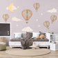 Hot Air Balloon Wall Stickers, Moon Star Cloud Nursery Decor, Dreamy Sky Wall Decals, Gender Neutral Kids Room Peel and Stick Art