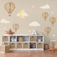 Hot Air Balloon Wall Stickers, Moon Star Cloud Nursery Decor, Dreamy Sky Wall Decals, Gender Neutral Kids Room Peel and Stick Art
