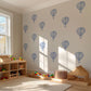 Hot Air Balloon Wall Stickers, Blue Balloon Nursery Decor, Watercolour Balloon Wall Decals, Baby Boy Kids Room Peel and Stick Wall Art