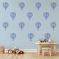 Hot Air Balloon Wall Stickers, Blue Balloon Nursery Decor, Watercolour Balloon Wall Decals, Baby Boy Kids Room Peel and Stick Wall Art
