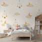 Moon and Stars Wall Stickers, Cloud Nursery Decor, Boho Neutral Sky Wall Decals, Gender Neutral Kids Room Baby Peel and Stick Art