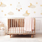 Moon and Stars Wall Stickers, Cloud Nursery Decor, Boho Neutral Sky Wall Decals, Gender Neutral Kids Room Baby Peel and Stick Art