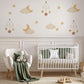 Moon and Stars Wall Stickers, Cloud Nursery Decor, Boho Neutral Sky Wall Decals, Gender Neutral Kids Room Baby Peel and Stick Art
