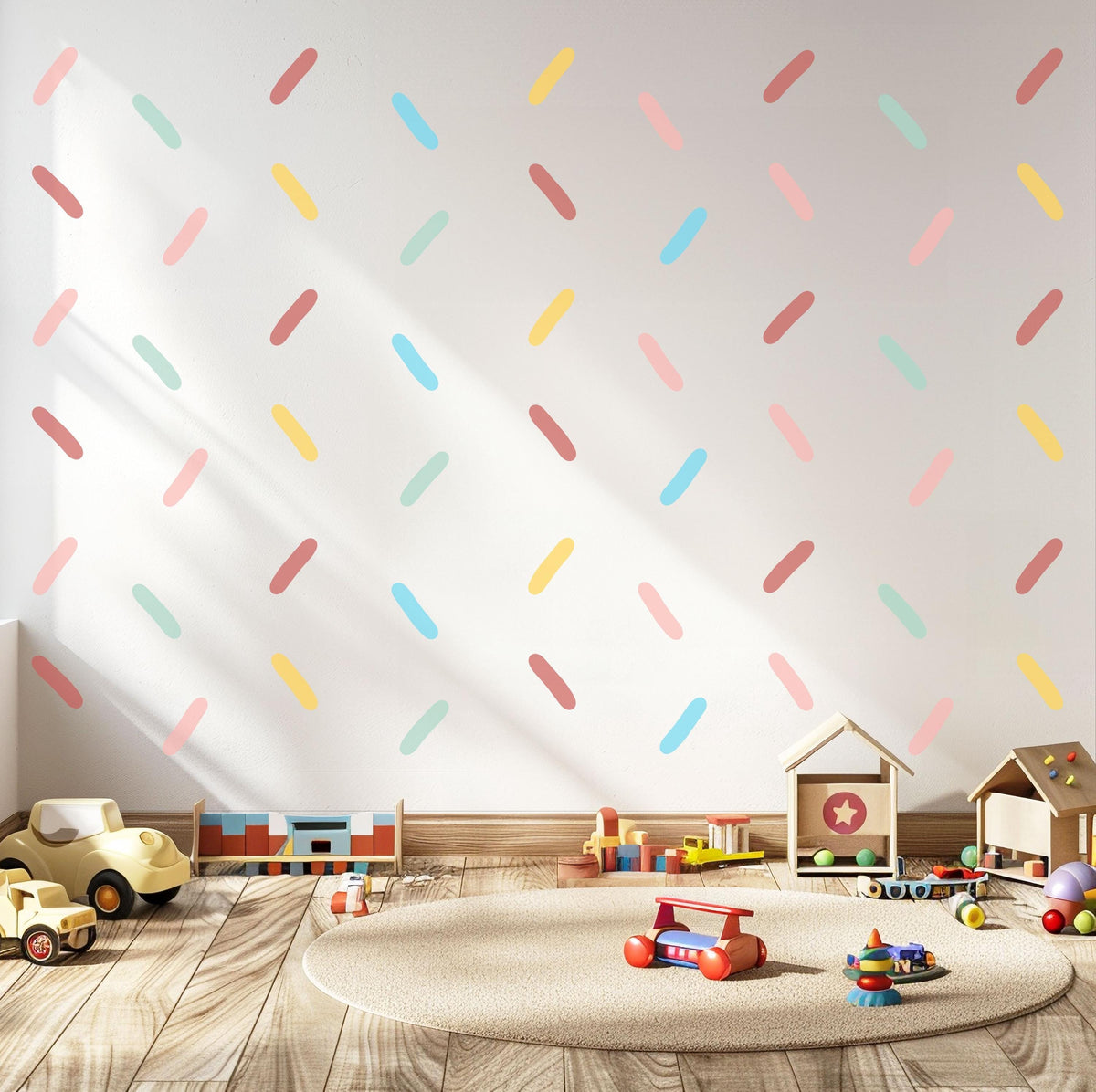 Sprinkle Wall Stickers, Confetti Wall Decals, Colourful Sprinkle Nursery Decor, Gender Neutral Kids Room Playroom Peel and Stick Art