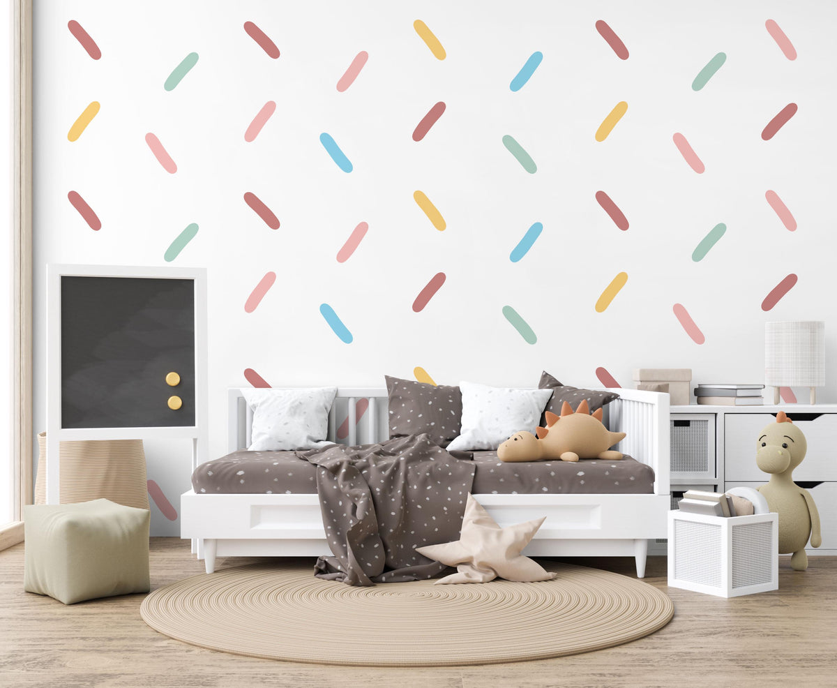 Sprinkle Wall Stickers, Confetti Wall Decals, Colourful Sprinkle Nursery Decor, Gender Neutral Kids Room Playroom Peel and Stick Art