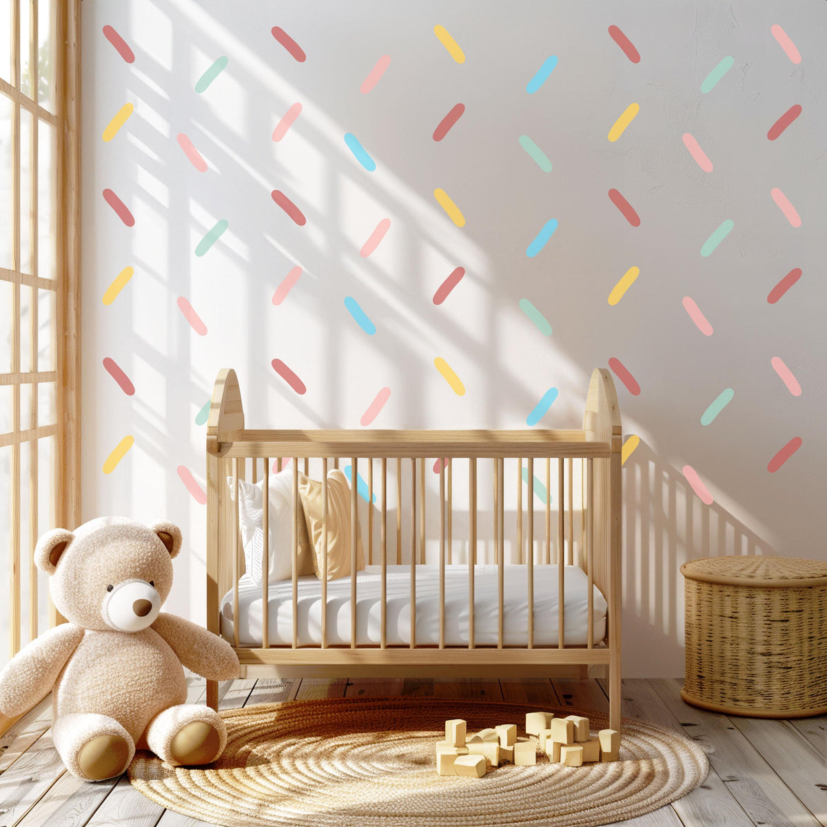 Sprinkle Wall Stickers, Confetti Wall Decals, Colourful Sprinkle Nursery Decor, Gender Neutral Kids Room Playroom Peel and Stick Art