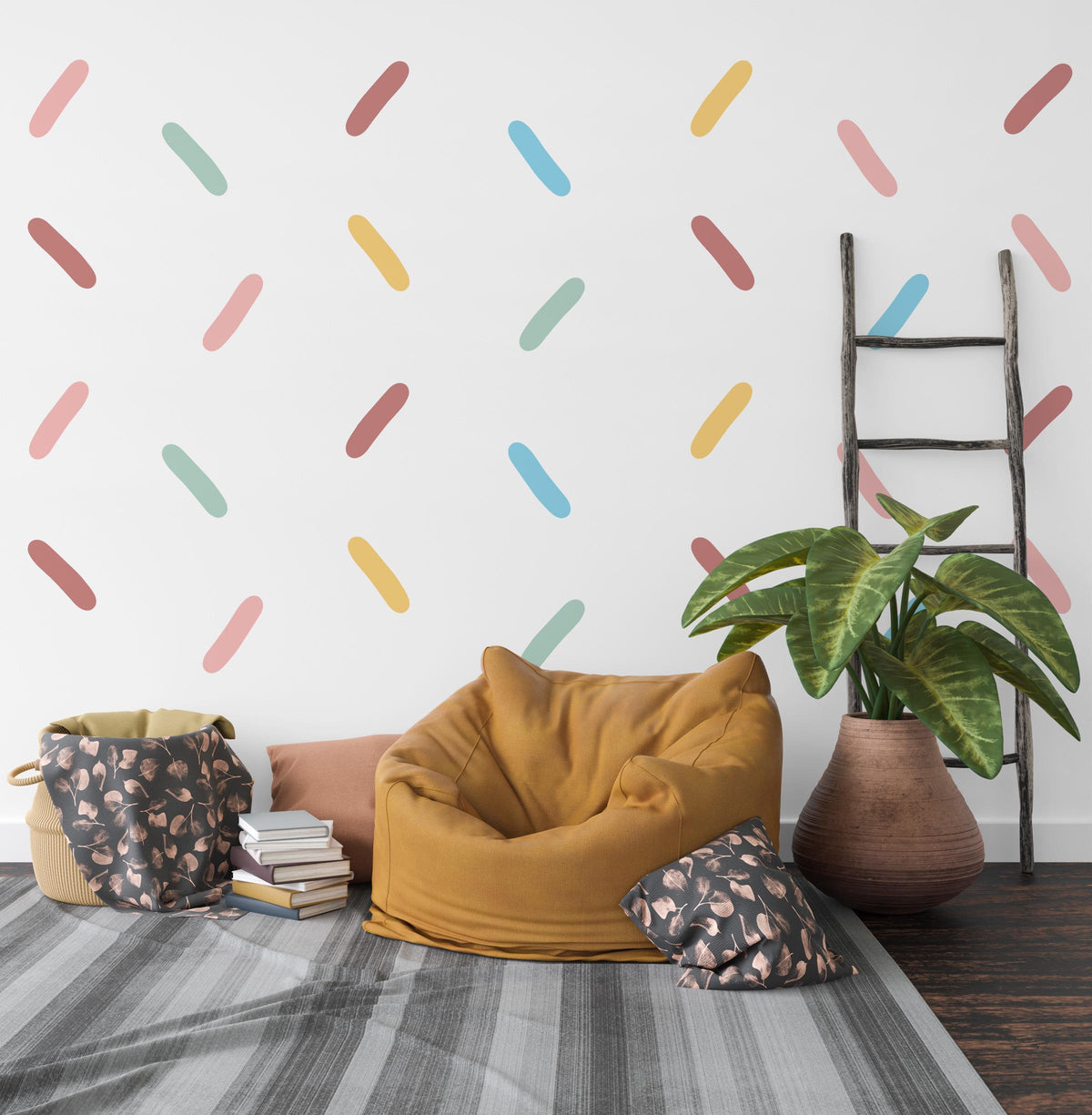 Sprinkle Wall Stickers, Confetti Wall Decals, Colourful Sprinkle Nursery Decor, Gender Neutral Kids Room Playroom Peel and Stick Art