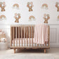 Teddy Bear Wall Stickers, Boho Bear Rainbow Nursery Decor, Balloon Cloud Wall Decals, Neutral Kids Room Baby Peel and Stick Wall Art