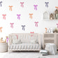 Bow Wall Stickers, Colourful Coquette Nursery Decor, Bright Bow Wall Decals, Girls Kids Room Playroom Baby Peel and Stick Wall Art