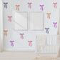 Bow Wall Stickers, Colourful Coquette Nursery Decor, Bright Bow Wall Decals, Girls Kids Room Playroom Baby Peel and Stick Wall Art