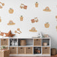 Boho Wall Stickers, Neutral Baby Toy Nursery Decor, Train Blocks Rainbow Wall Decals, Gender Neutral Kids Room Peel and Stick Art