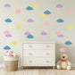 Cloud Wall Stickers, Colourful Cloud Nursery Decor, Pastel Cloud Wall Decals, Gender Neutral Kids Room Playroom Peel and Stick Art