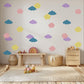 Cloud Wall Stickers, Colourful Cloud Nursery Decor, Pastel Cloud Wall Decals, Gender Neutral Kids Room Playroom Peel and Stick Art