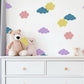 Cloud Wall Stickers, Colourful Cloud Nursery Decor, Pastel Cloud Wall Decals, Gender Neutral Kids Room Playroom Peel and Stick Art