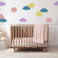 Cloud Wall Stickers, Colourful Cloud Nursery Decor, Pastel Cloud Wall Decals, Gender Neutral Kids Room Playroom Peel and Stick Art