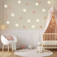 Daisy Wall Stickers, Boho Flower Nursery Decor, Neutral Leaf Floral Wall Decals, Scandi Kids Room Baby Peel and Stick Wall Art