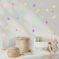 Squiggle Wall Stickers, Pastel Heart and Sparkle Decals, Abstract Confetti Girls Room Decor, Playroom, Peel and Stick