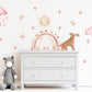 Boho Rainbow Wall Stickers, Pink Sun Cloud Nursery Decor, Butterfly Heart Wall Decals, Girls Kids Room Baby Peel and Stick Wall Art