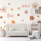 Floral Wall Stickers, Be Kind Love Quote Nursery Decor, Watercolour Flower Wall Decals, Girls Kids Room Baby Peel and Stick Wall Art