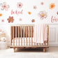 Floral Wall Stickers, Be Kind Love Quote Nursery Decor, Watercolour Flower Wall Decals, Girls Kids Room Baby Peel and Stick Wall Art