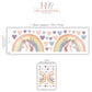 Unicorn Wall Stickers, Unicorn Rainbow Nursery Decor, Pastel Heart Wall Decals, Girls Kids Room Baby Bedroom Peel and Stick Wall Art