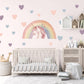 Unicorn Wall Stickers, Unicorn Rainbow Nursery Decor, Pastel Heart Wall Decals, Girls Kids Room Baby Bedroom Peel and Stick Wall Art