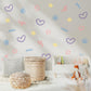 Abstract Wall Stickers, Pastel Doodle Nursery Decor, Heart Star Squiggle Wall Decals, Girls Kids Room Playroom Peel and Stick Art