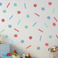 Confetti Wall Stickers, Colourful Shapes Playroom Decor, Star Dot Dash Wall Decals, Kids Room Nursery, Peel and Stick