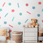 Confetti Wall Stickers, Colourful Shapes Playroom Decor, Star Dot Dash Wall Decals, Kids Room Nursery, Peel and Stick