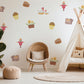 Farm Wall Stickers, Farmyard Nursery Decor, Scarecrow Hen Harvest Wall Decals, Kids Room Autumn Gender Neutral Peel and Stick Art