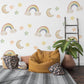 Rainbow Wall Stickers, Moon Star Cloud Nursery Decor, Pastel Rainbow Wall Decals, Gender Neutral Kids Room Baby Peel and Stick Art