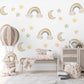 Rainbow Wall Stickers, Moon Star Cloud Nursery Decor, Pastel Rainbow Wall Decals, Gender Neutral Kids Room Baby Peel and Stick Art