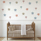 Mushroom Wall Stickers, Boho Flower Nursery Decor, Muted Woodland Wall Decals, Gender Neutral Kids Room Baby Peel and Stick Art