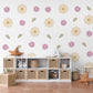 Flower Wall Stickers, Scandi Daisy Tulip Nursery Decor, Cream Floral Wall Decals, Girls Kids Room Neutral Baby Peel and Stick Art