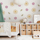 Flower Wall Stickers, Scandi Daisy Tulip Nursery Decor, Cream Floral Wall Decals, Girls Kids Room Neutral Baby Peel and Stick Art