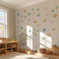 Elephant Wall Stickers, Colourful Polka Dot Nursery Decor, Safari Elephant Wall Decals, Kids Room, Peel and Stick