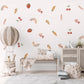 Boho Fruit Wall Stickers, Strawberry Cherry Nursery Decor, Rainbow Heart Wall Decals, Kids Room Cottagecore Baby Peel and Stick Art