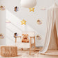 Fairy Wall Stickers, Fairy Moon Star Nursery Decor, Celestial Cloud Wall Decals, Girls Kids Room Baby Girl Peel and Stick Wall Art