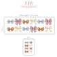 Bow Wall Stickers, Coquette Bow Nursery Decor, Watercolour Bow Wall Decals, Girls Kids Room Neutral Baby Peel and Stick Wall Art