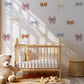 Bow Wall Stickers, Coquette Bow Nursery Decor, Watercolour Bow Wall Decals, Girls Kids Room Neutral Baby Peel and Stick Wall Art