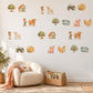 Farm Wall Stickers, Boho Farmyard Nursery Decor, Highland Cow Tractor Wall Decals, Kids Room Gender Neutral Baby Peel and Stick Art