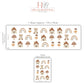 Teddy Bear Wall Stickers, Mushroom and Rainbow Woodland Nursery Decor, Neutral Boho Wall Decals, Peel and Stick